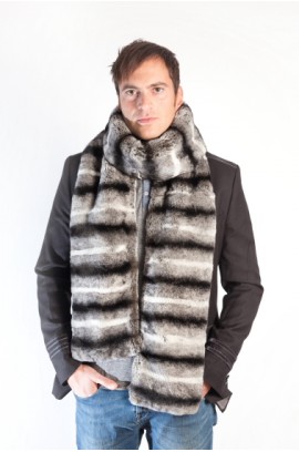 Rex chinchilla fur scarf-stole